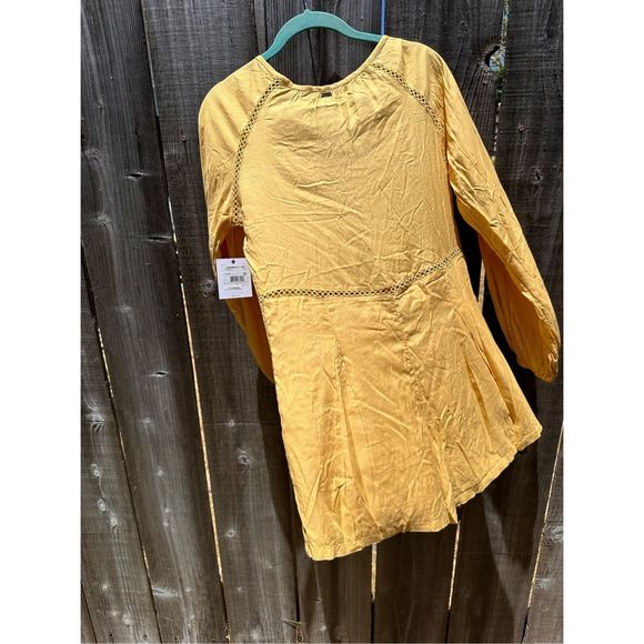 O'Neill Long Sleeve Lace Crochet V-Neck Ryana Yellow Romper (S) NWT - Picture 7 of 9